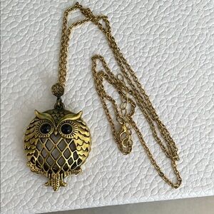 Gold Owl Pendant Necklace‎